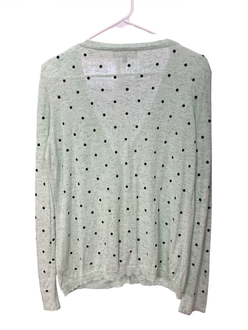 McGregor Mint Green Tweed Polka Dot V-Neck Cardigan Sweater Pearl Button XL NWOT - Picture 3 of 6